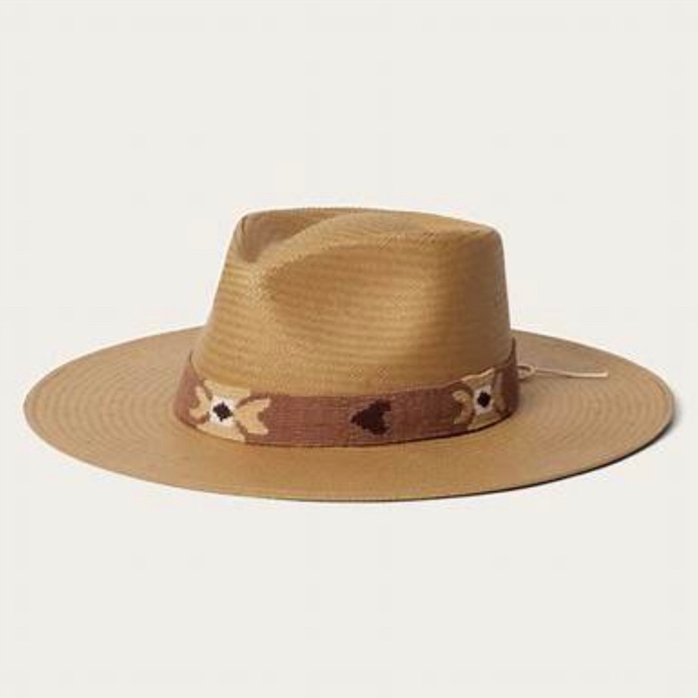 Stetson Sol Straw Western Fedora Hat Sz M (7 - 7 1/8)